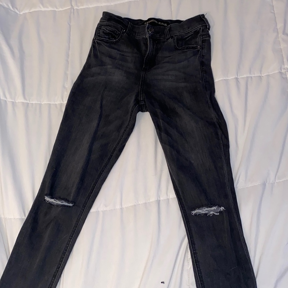 Express Knee Slit High Rise Skinny Jeans